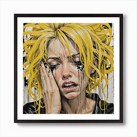 Girl With Yellow Hair Art Print