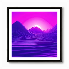 Purple Desert Landscape 1 Art Print