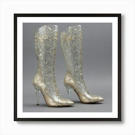 Elegant White Female Boots Art Print