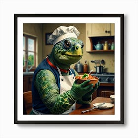 Turtle Chef Art Print