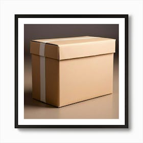 Mock Up Blank Box Parcel Cardboard Customizable Template Unprinted Clean Simple Minimalis (21) Art Print