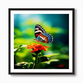 Butterfly On A Flower,Beautiful butterfly in nature Art Print