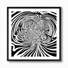 Illusion- Black and white abstract art Art Print