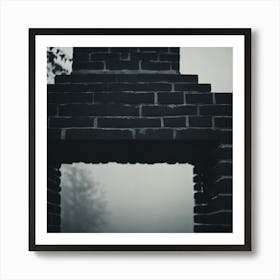 Brick Fireplace In The Fog Art Print