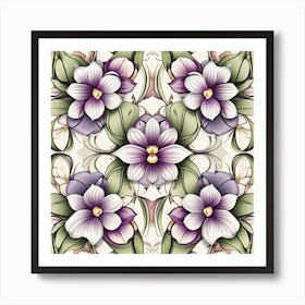 Seamless Floral Pattern 7 Art Print