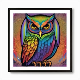 Psychedelic Owl Art Print