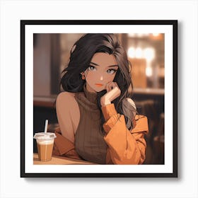 Cute Anime Girl 4 Art Print