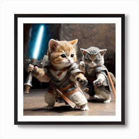 Myeera Samurai Kittens Fighting With Lightsabers In Ancient Jap B342b0a6 7e1b 48b3 B8cd 3fc13e53ea55 Art Print