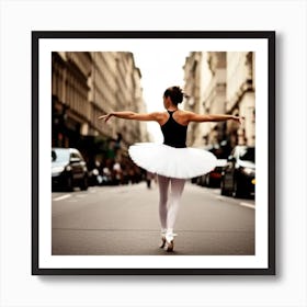 Ballerina On The Street Art Print