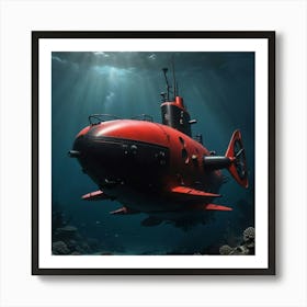 Submarine In The Ocean Art Print