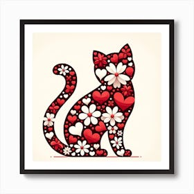 Valentine'S Day Cat Art Print