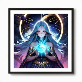 Girl Holding A Star Art Print