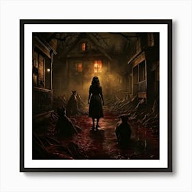 Vintage Horror Scenes Depicted Across A Chaotic Spectrum Chiaroscuro Lighting Dominates With Eerie (1) Art Print