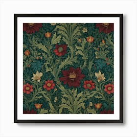 Symmetrical Floral Pattern Art Print