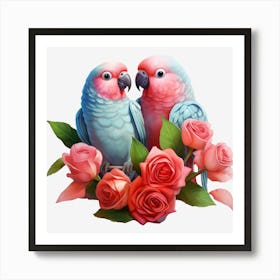 Couple Of Parrots 12 Art Print