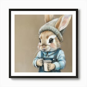 Bunny With A Cup Art Print