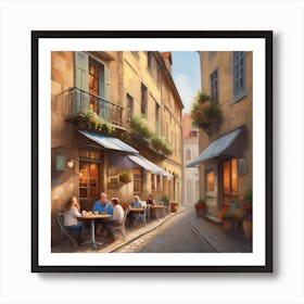 Cafes In France Art Print