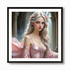 Oil Painting Framed By The Grandeur Art Print