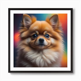 Pomeranian Rainbow Spark Art Print