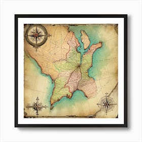 Map Of The United States Art Print