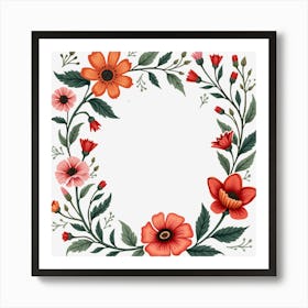 Floral Wreath 2 Art Print