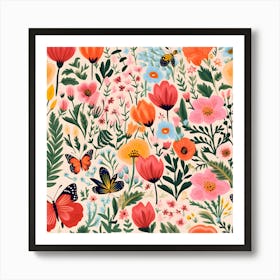 Garden Symphony Harmonious Floral Ensemble Art Print