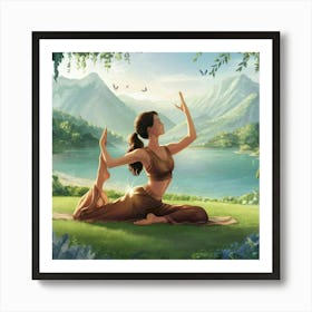 Yoga In The Forest Art Print