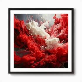 Firefly Surreal Red And White Clouds In Abstract Motion 2140 (2) Art Print