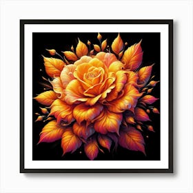 Orange Rose Art Print