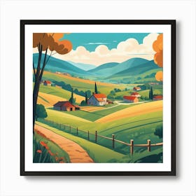 Countryside Landscape 4 Art Print