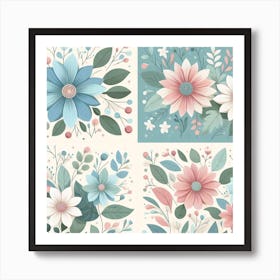 Flowers, Vector Art style 2 Art Print