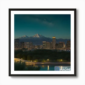 Cityscape Of Salt Lake City Art Print