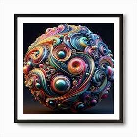 Swirled Sphere Art Print