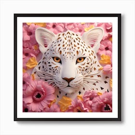 Leopard In Flowers 2 Poster