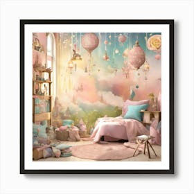 Shabby Chic Dreamy Mist Pastel Junk Journals Child (7) Art Print