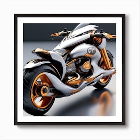 A Futuristic Motorcycle Art Print