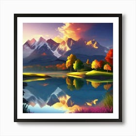 Mountain Landscape Wallpaper 3 Art Print