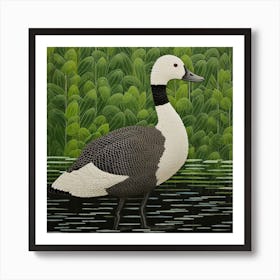 Ohara Koson Inspired Bird Painting Goose 4 Square Art Print