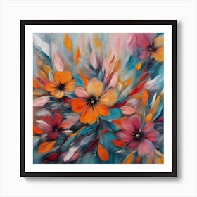 Abstract Flowers Art Print