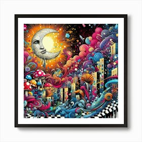 Moon City Art Print