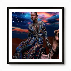 Afro-American Woman On Camel Poster