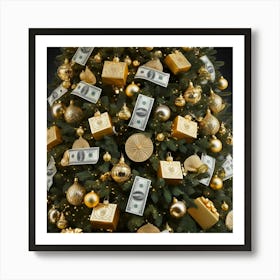 Christmas Tree With Money 10 Art Print