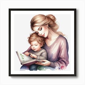 Mother Reading To Her Child Art Print