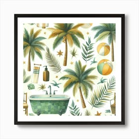 Tropical Bath Art Print