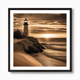 Lighthouse At Sunset 29 Art Print