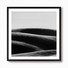 Italy Tuscany Rolling Hills 1of3 Bw Square Art Print