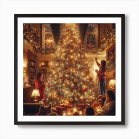 Christmas Tree In The Living Room Art Print