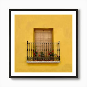 Yellow House With Balcony Art Print