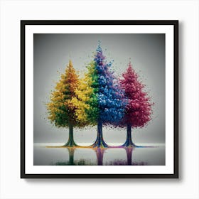 Rainbow Trees Art Print