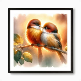 Two Birds On A Branch Art Print